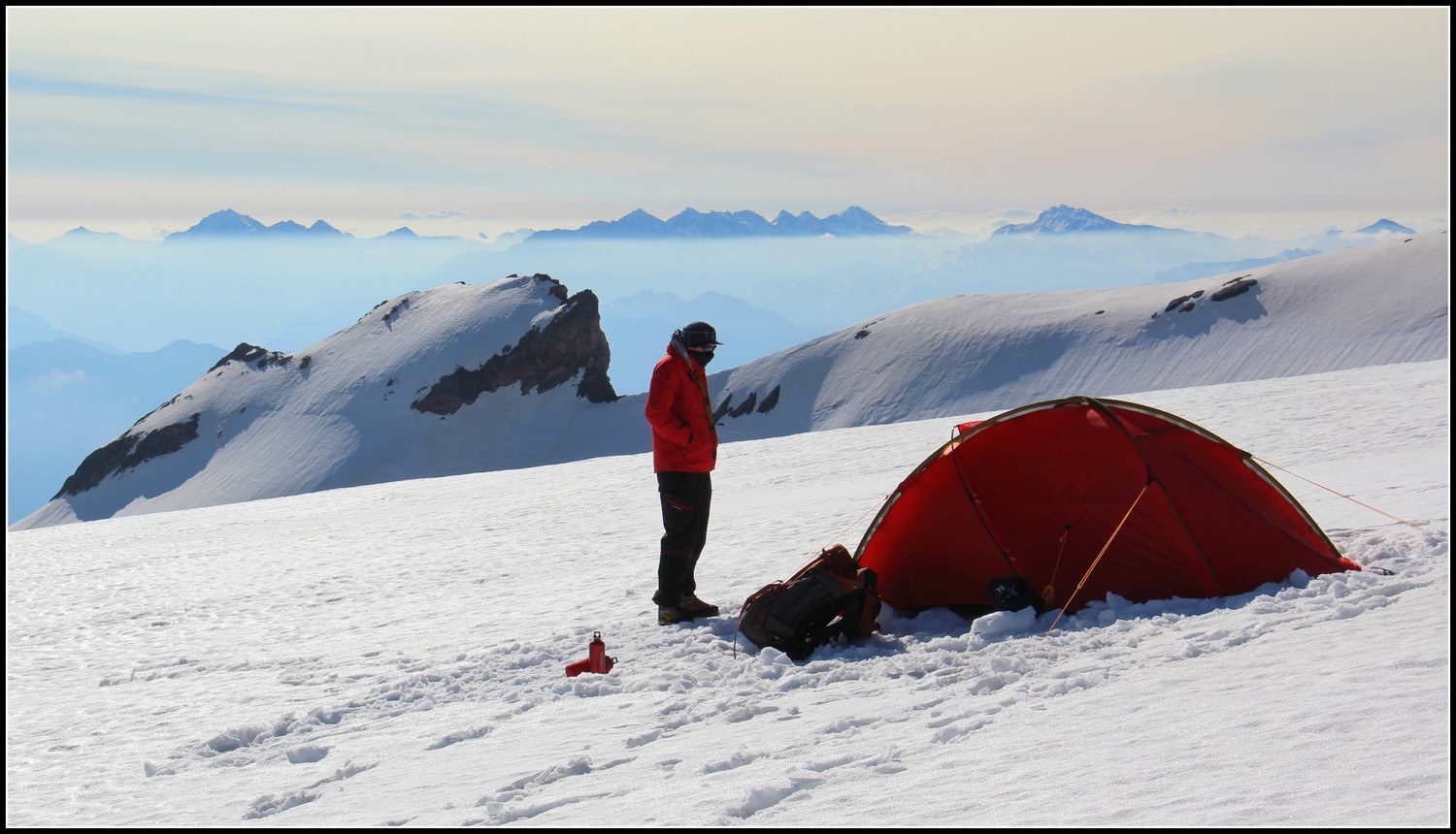 Le matin au bivouac, sur la glacier du Monêtier