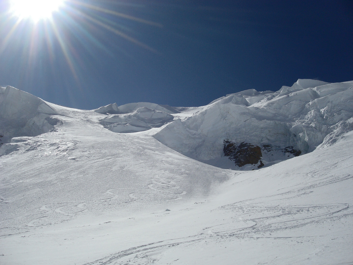 dans la descente de la face N