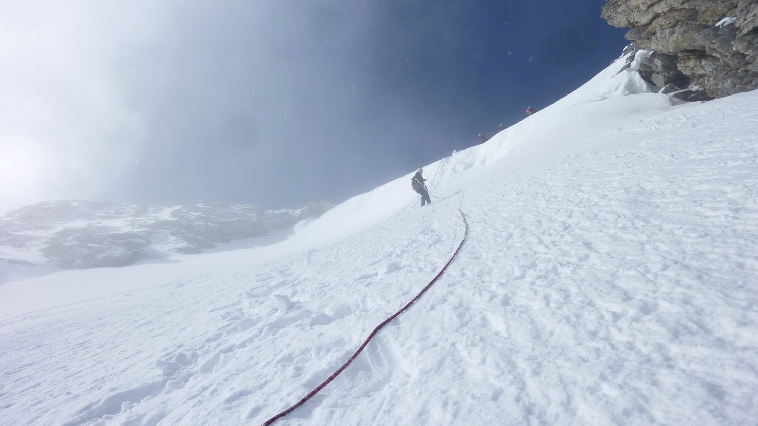 La pente finale avant le col des vallonnets( à la descente)