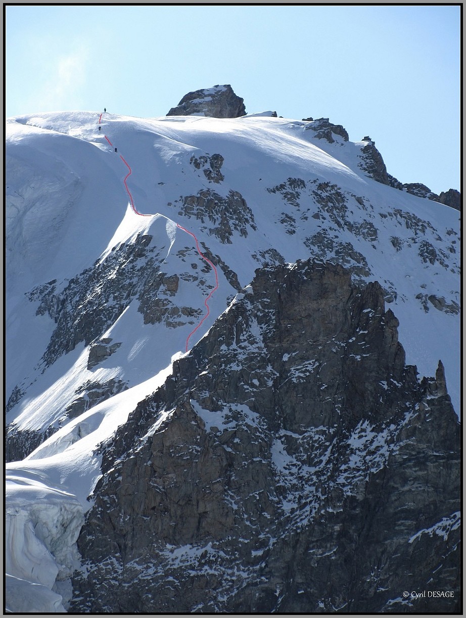 La trace le long de l'arête