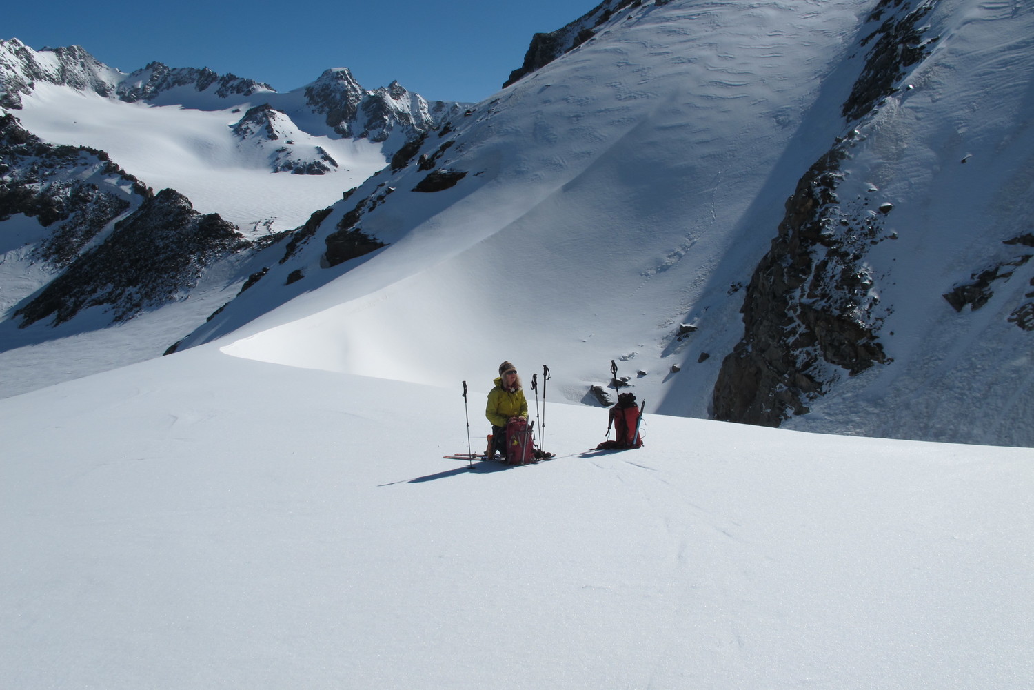 me voici sur le glacier du Bouchet