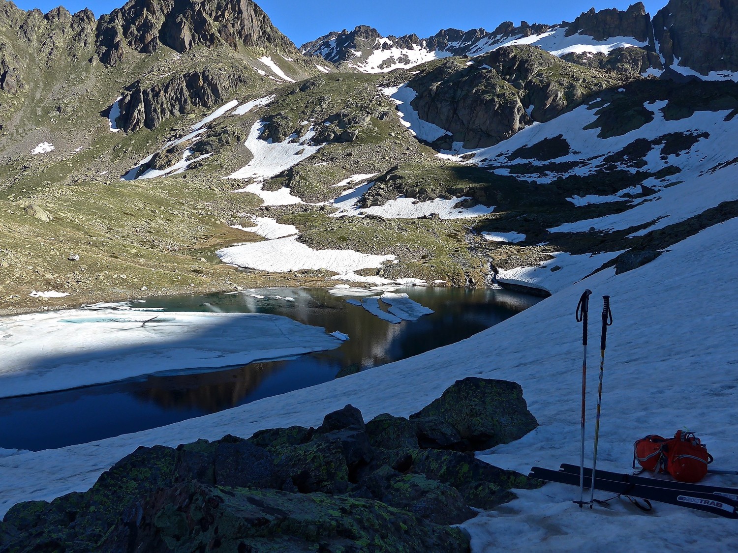 Lacs Varycles vue sur la Brèche de Borgonio.