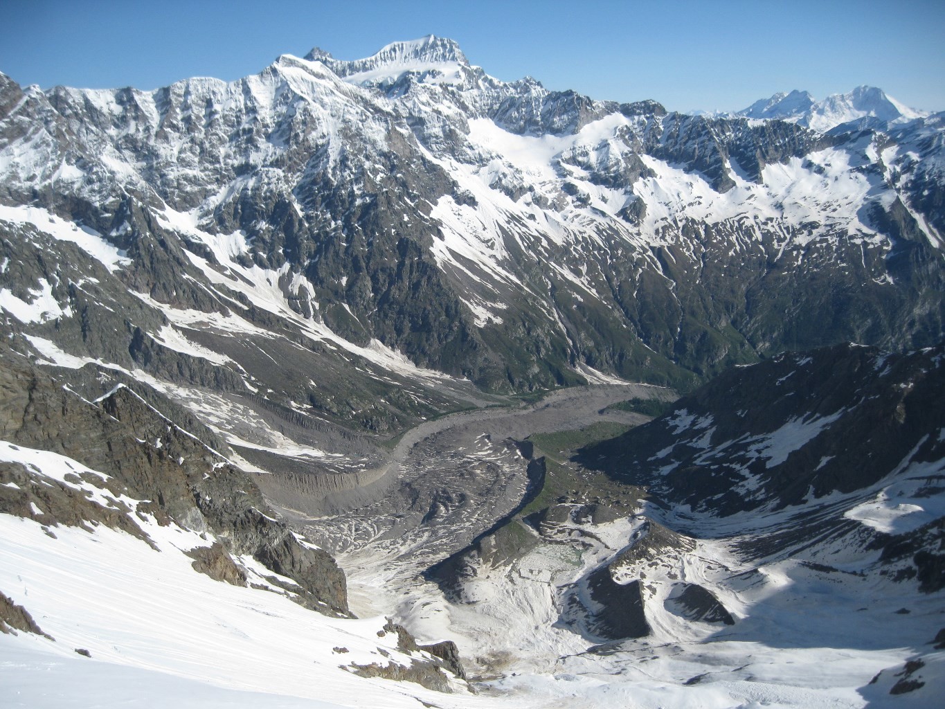 vista verso il ghiacciaio de Belvedere