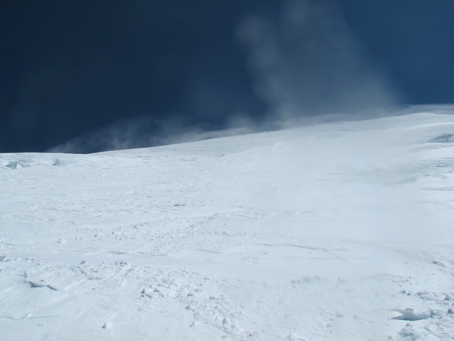 Départ de la face en neige dure