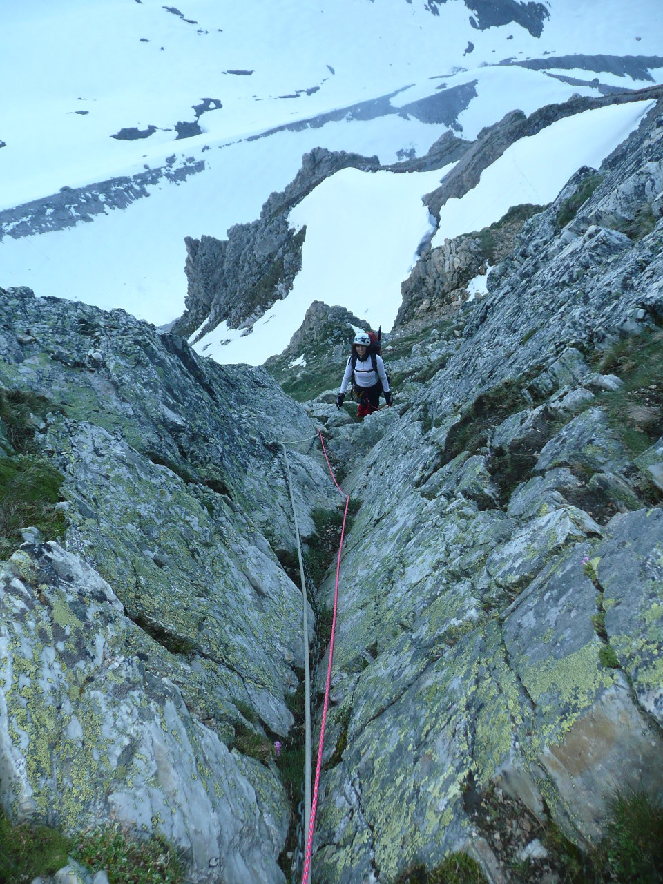sur l'arête entre le col des schistes et le glacier de Glière