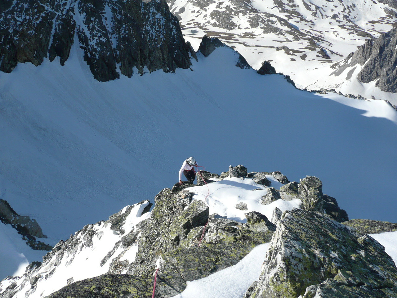 début de l'arête sud de la Glière