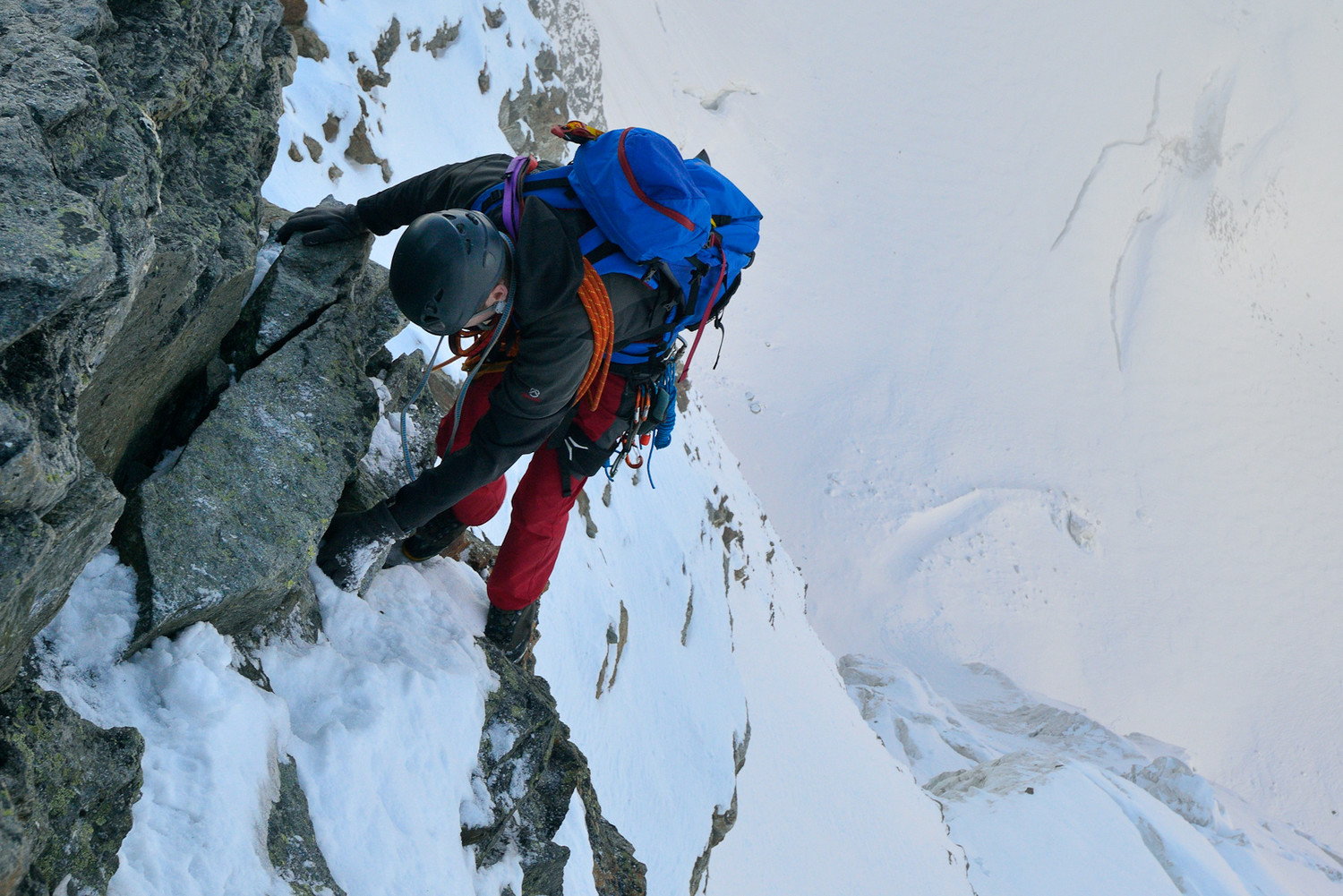 Sur l'arête W de Tiefmatten - Dent d'Hérens