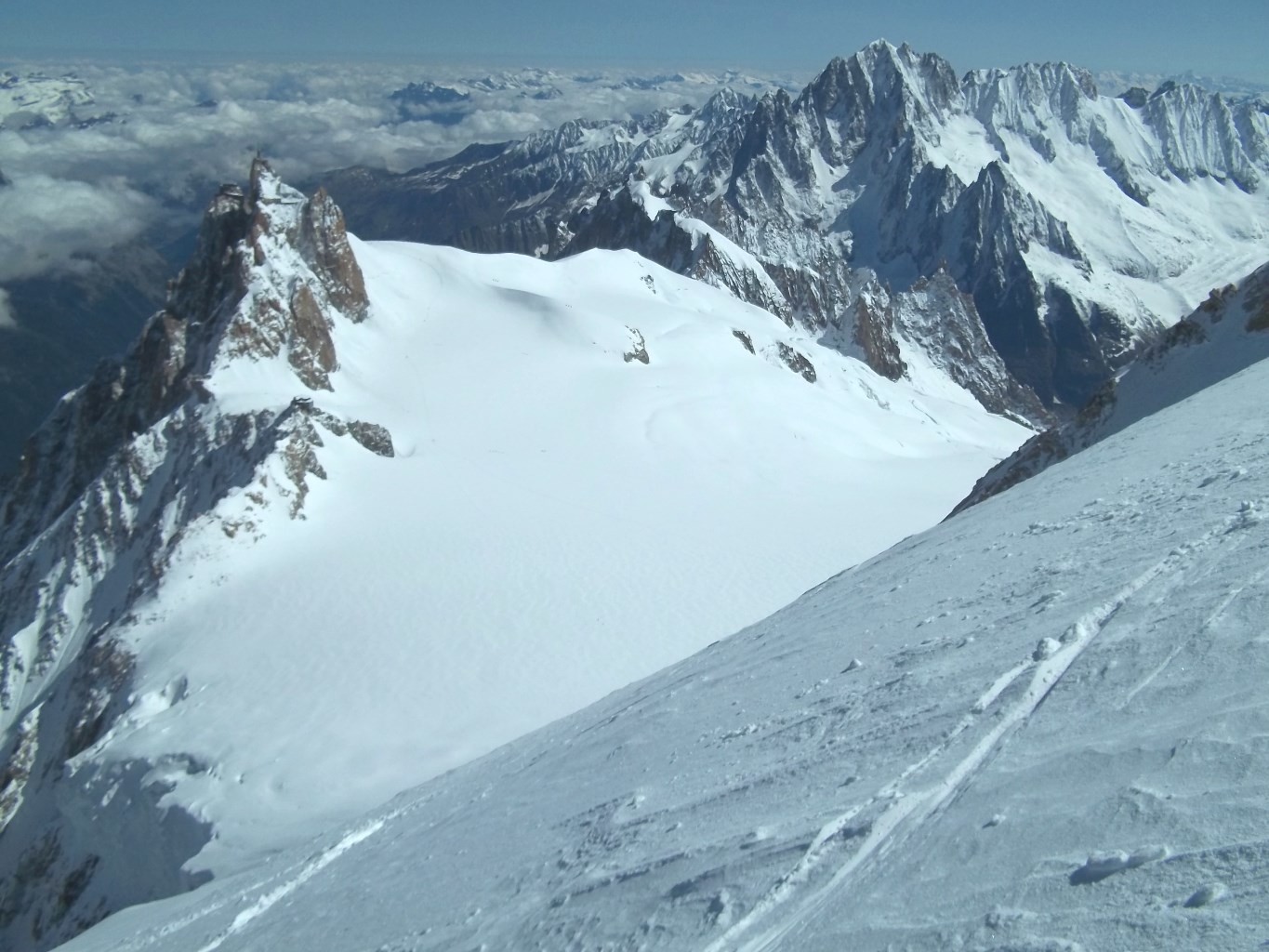 Vue vers le sommet du Tacul
