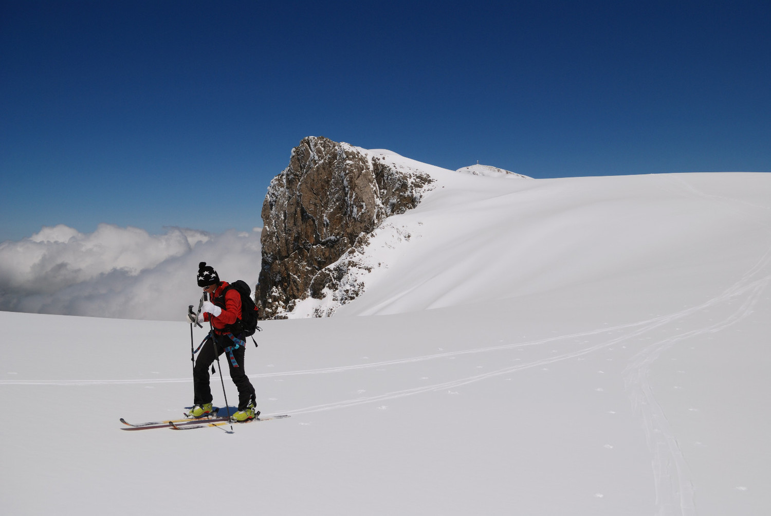 Camilla nel tratto fra il Mittl Gipfel 3243m e la cima S del al Wildstrubel