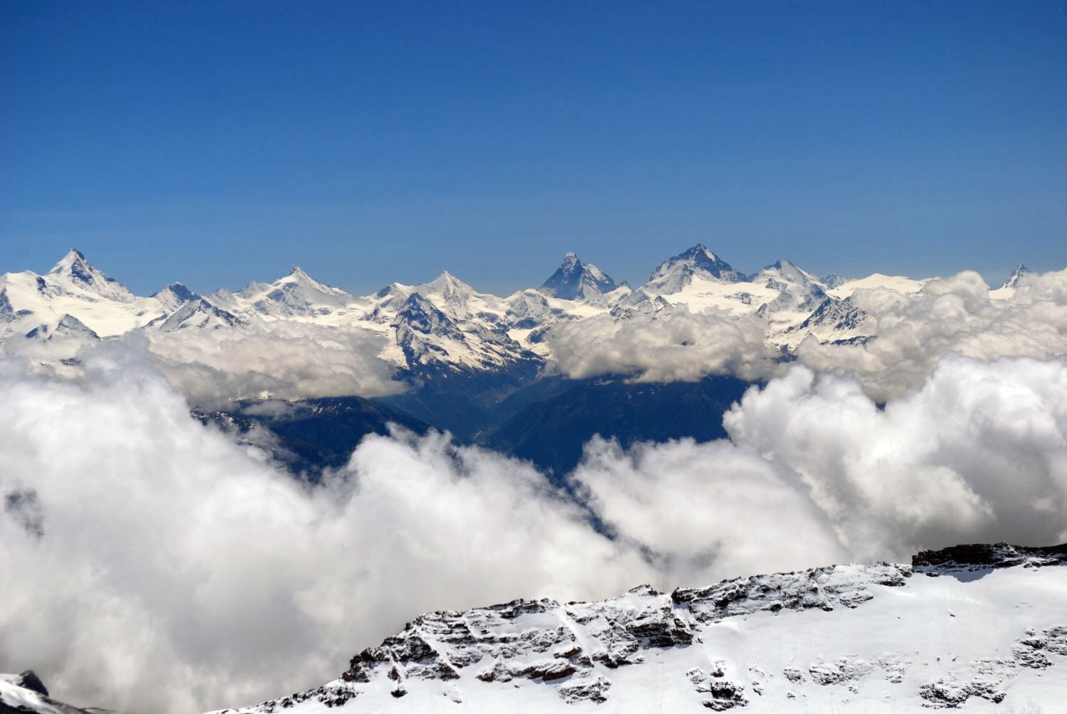 Dalla cima S del Wildstrubel 3243m vista sui 4000 Vallesani