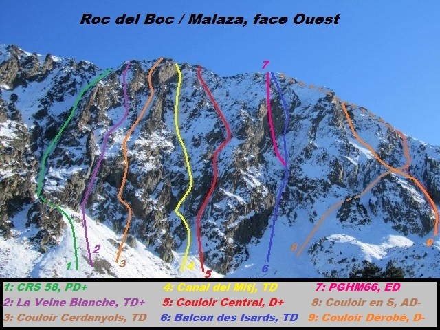 Roc del Boc / Malaza, face Ouest