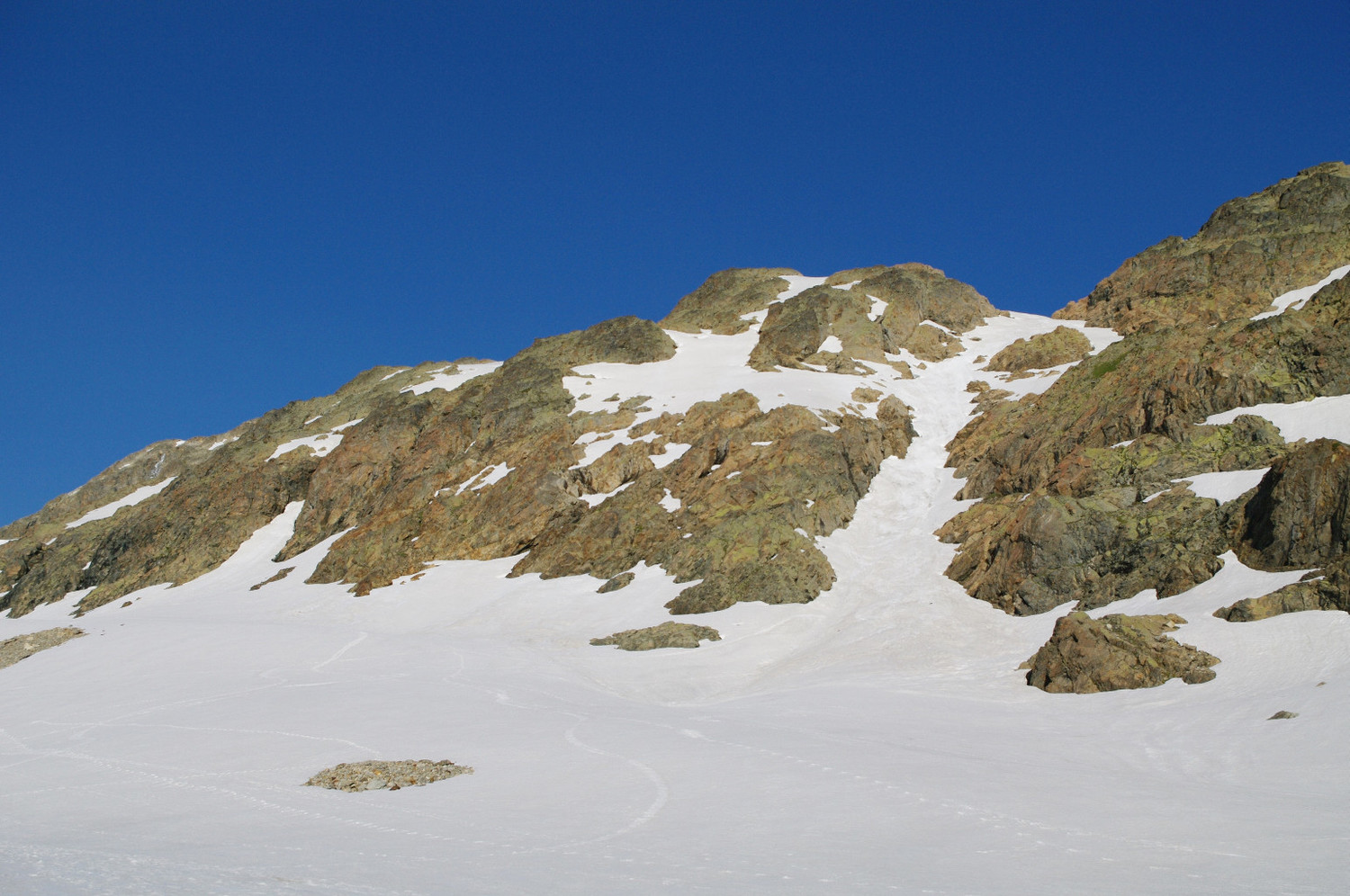 Couloir de sortie possible du glacier de Côte Blanc
