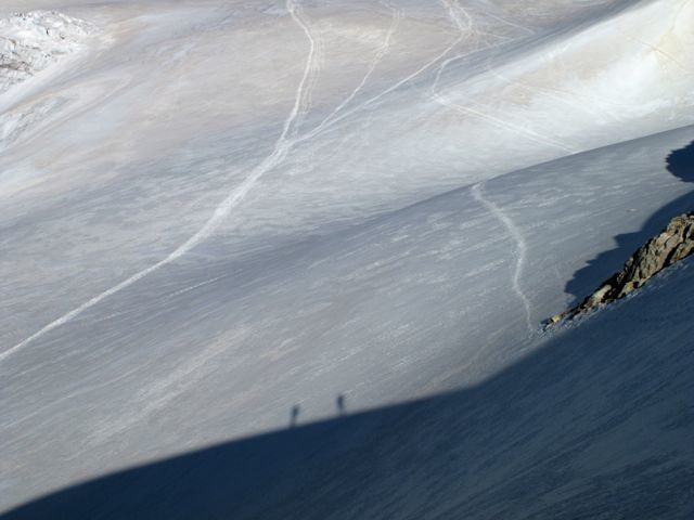 Nos ombres sur le glacier
