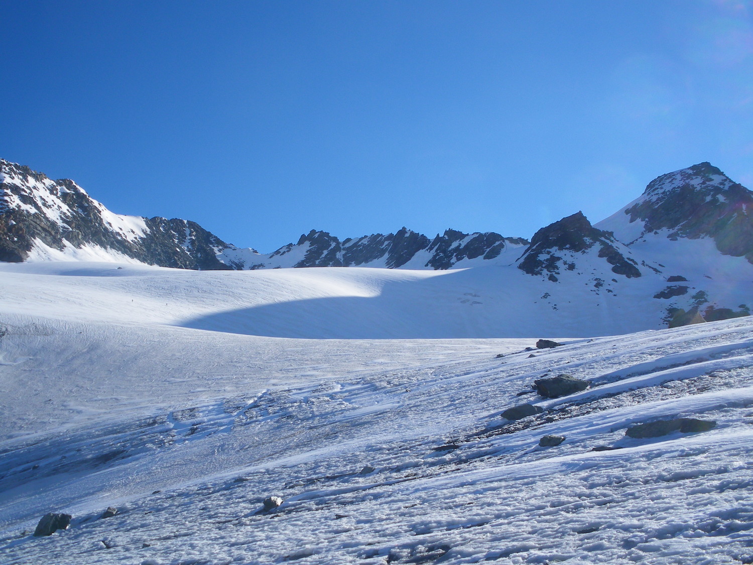 Col de Thorens, arrivé sur le glacier.