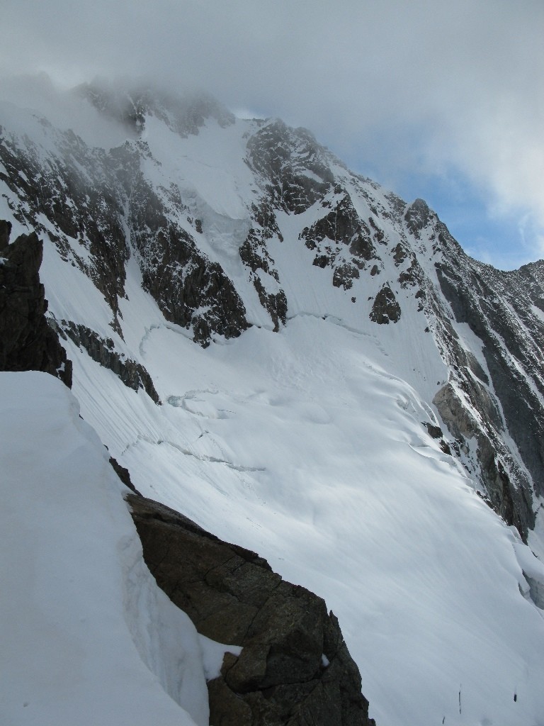 La parete vista dal bivacco
