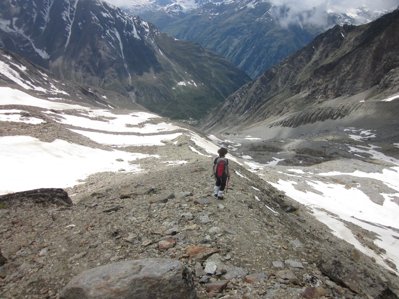 Descente de la moraine