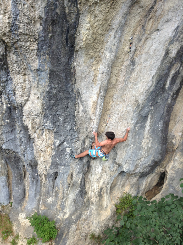 Moi dans "Plus dure sera la chute" 8a+