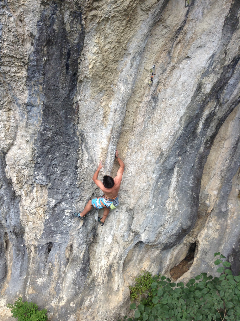 Moi dans "Plus dure sera la chute" 8a+