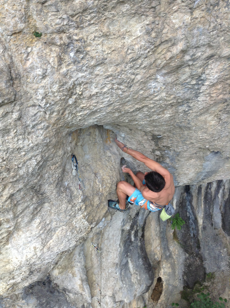 Moi dans "Plus dure sera la chute" 8a+