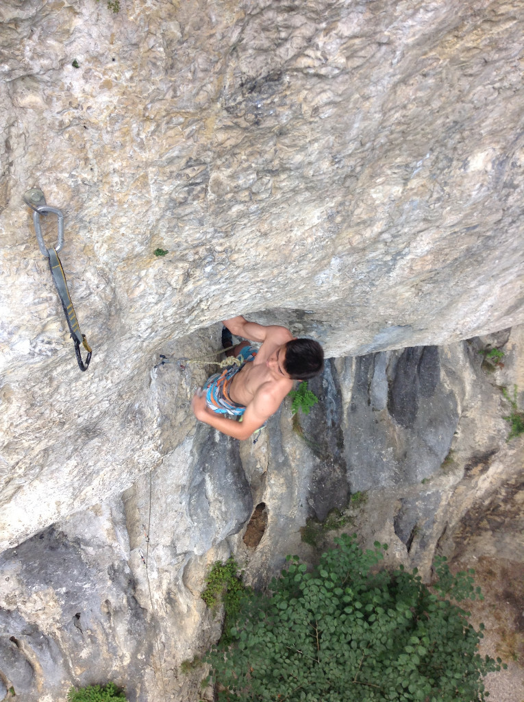 Moi dans "Plus dure sera la chute" 8a+