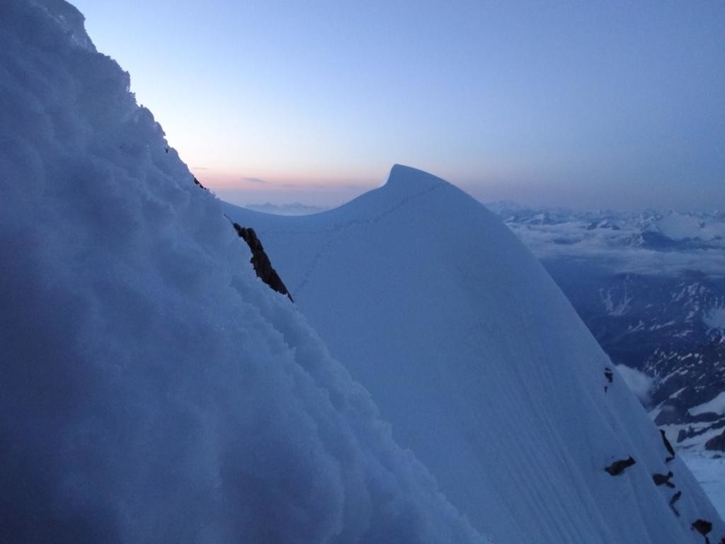 Mont Maudit - Arête Kuffner: la demi-lune avant l'Androsace