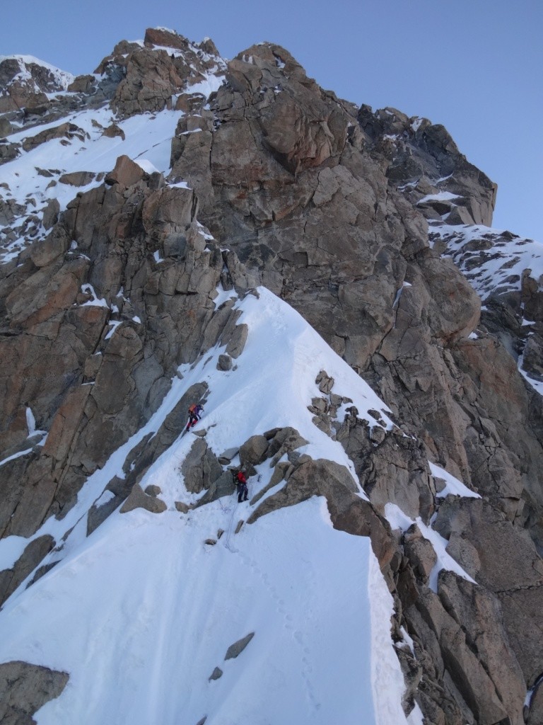 Mont Maudit - Arête Kuffner: ressaut après l'Androsace
