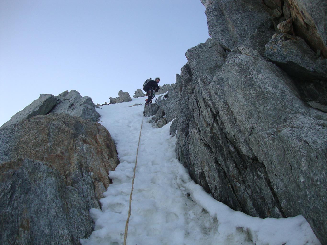 Montée chardonnet tarversée montante à gauche "mixte"