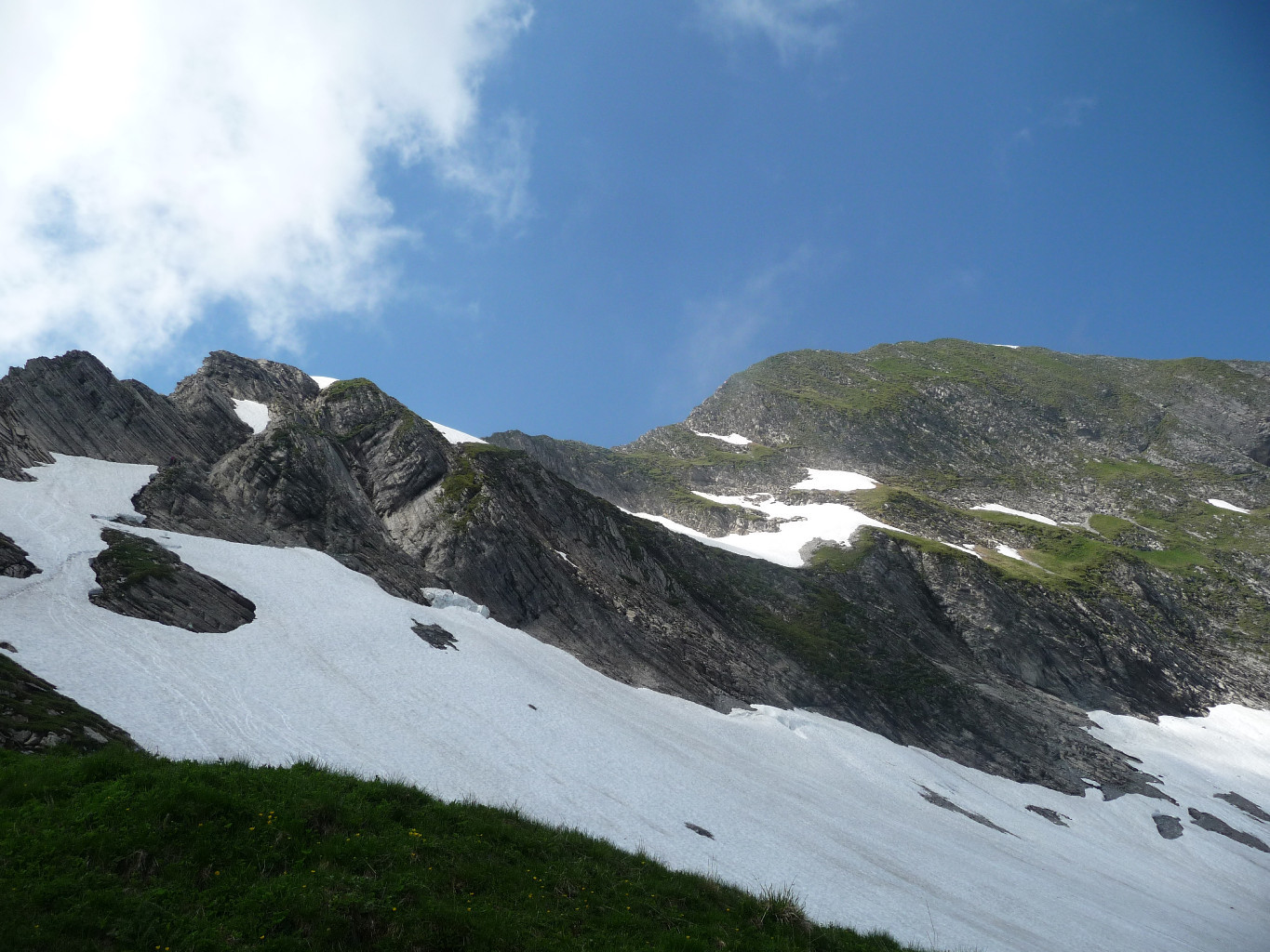 vue globale sur l'arête du lac, condi au 7 07 13