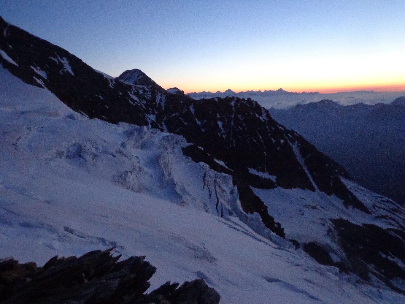 Levé du soleil durant la montée