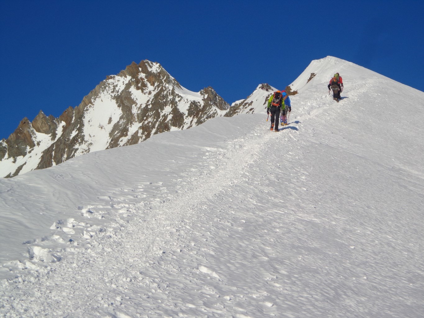 Dbut de l'arête qui mène au sommet