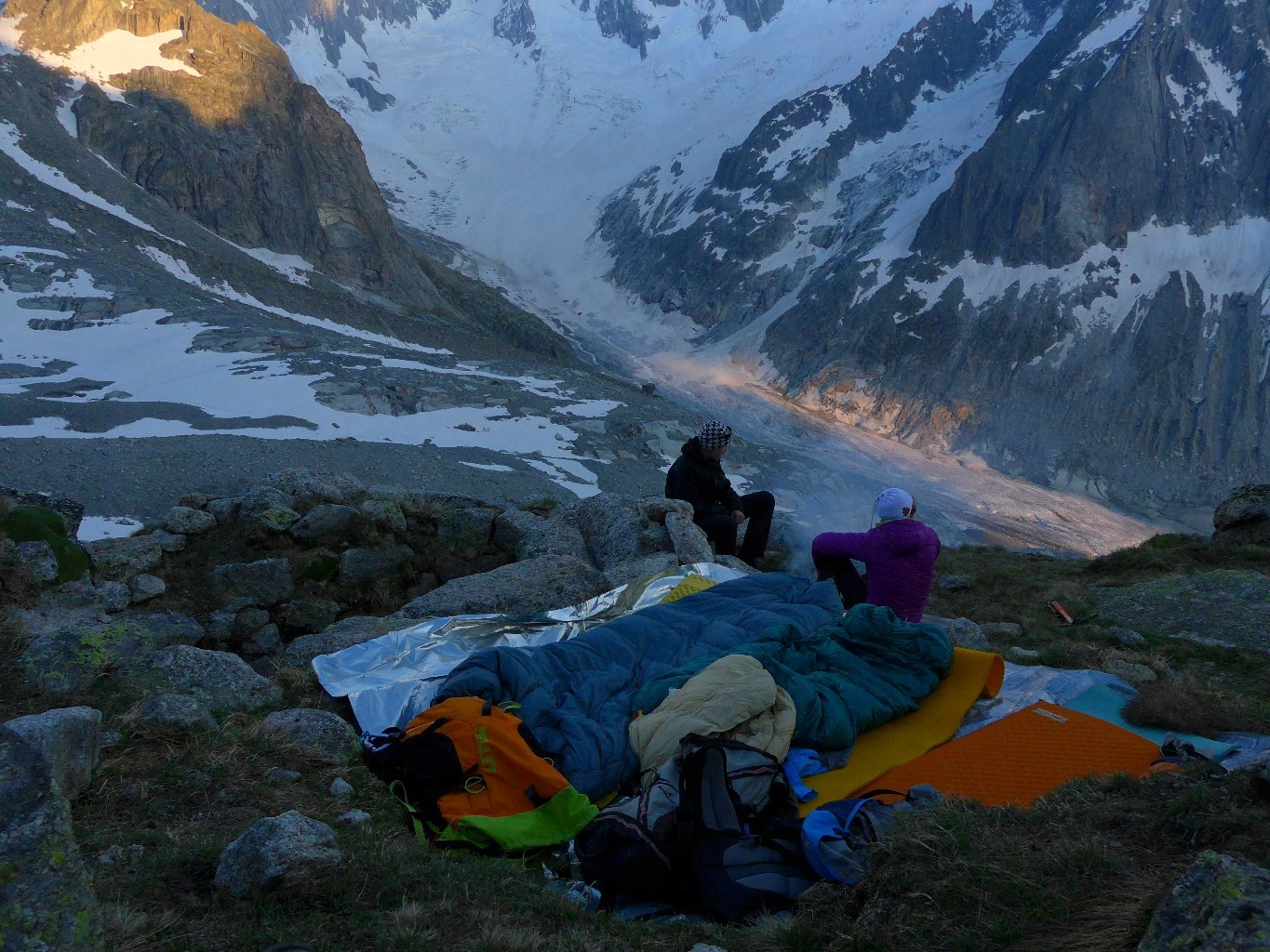 Pte. Isabelle/Dernier rayon de soleil sur le glacier de Leschaux