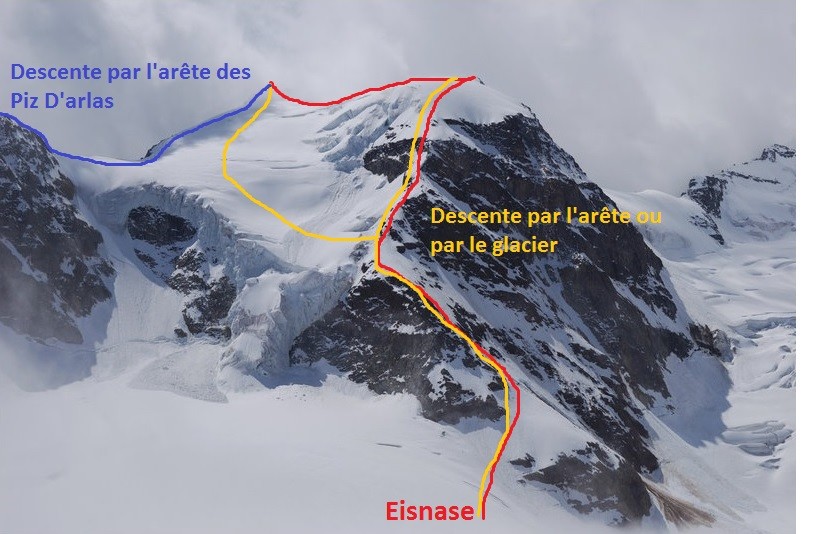 Itinéraires principaux Piz Cambrena