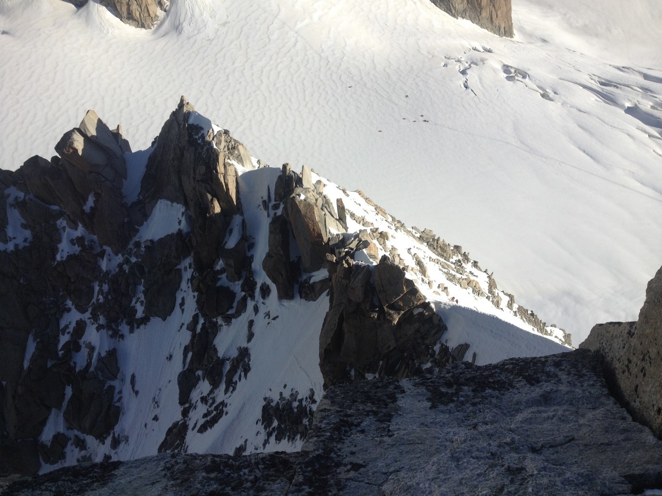 Jonction du couloir Gervasutti et de la face N de la Tour Ronde