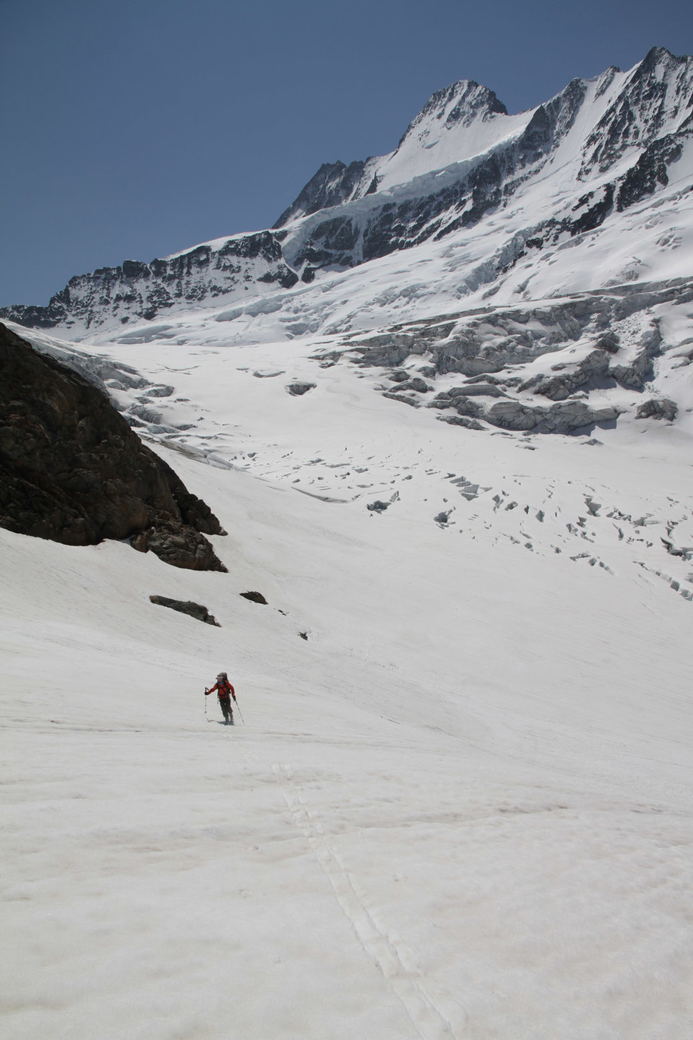 Petite remontée glacier bien crevassé quand même