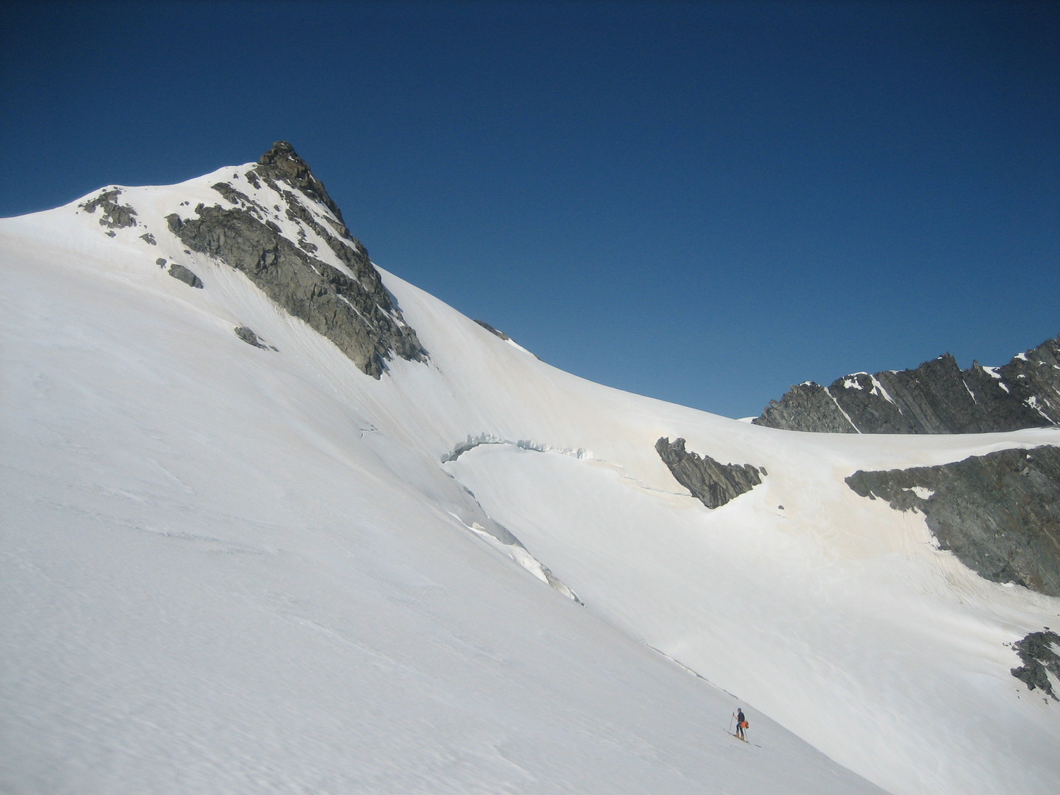Aiguille de Polset et traversée expo : contournement possible par la pente à droite