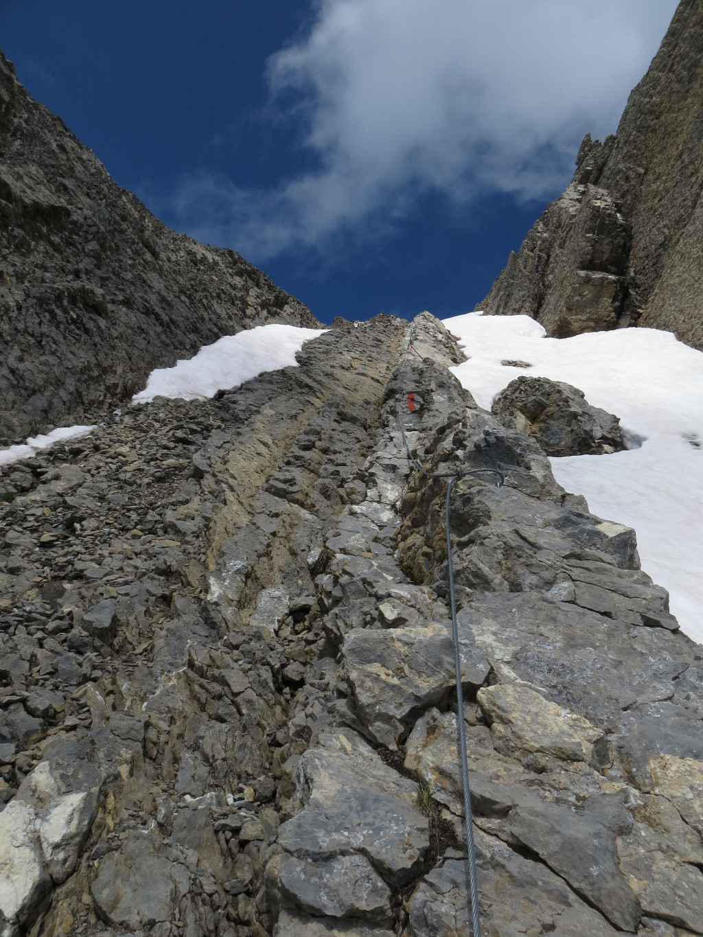 Le couloir avant le Col des Chamois