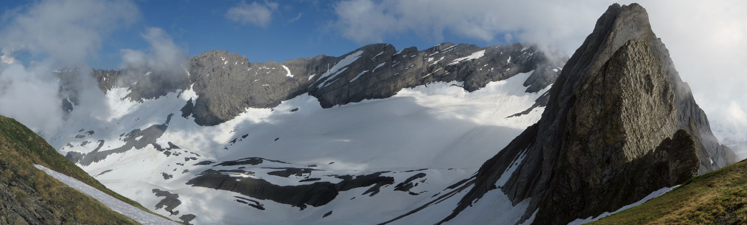 Vue du Sex des Branlettes: Glacier et pointe de Paneirose