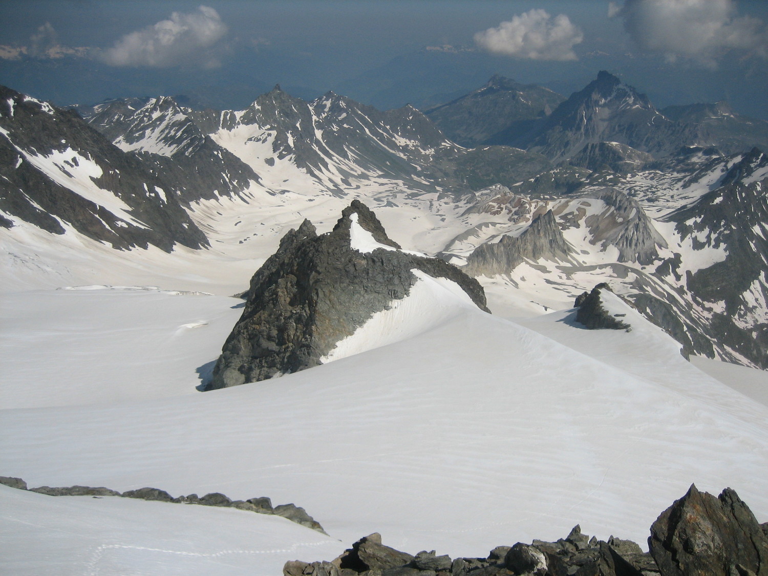 Vue sur le glacier de Gébroulaz depuis le Dôme de Polset