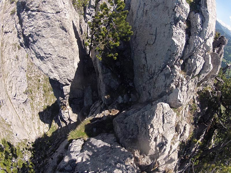 le cable de descente au saut du chien