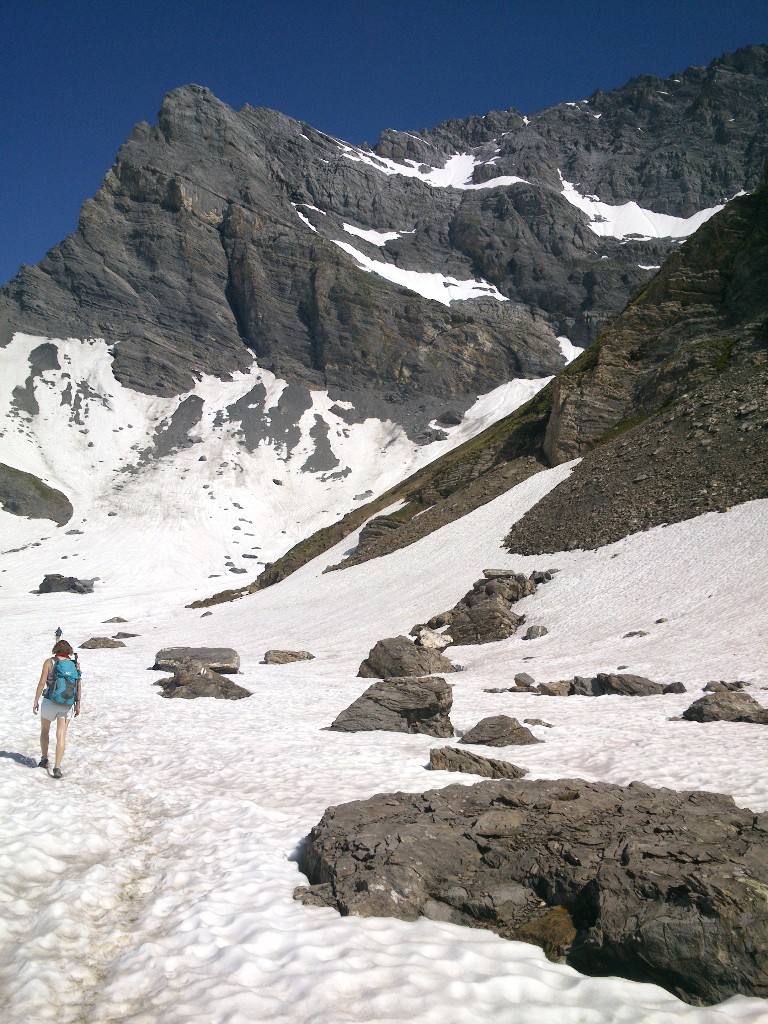 grande combe enneigée sou la cabane