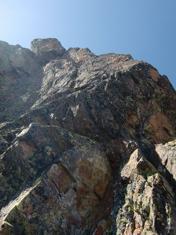 Sous le sommet après le passage en 6a de L13