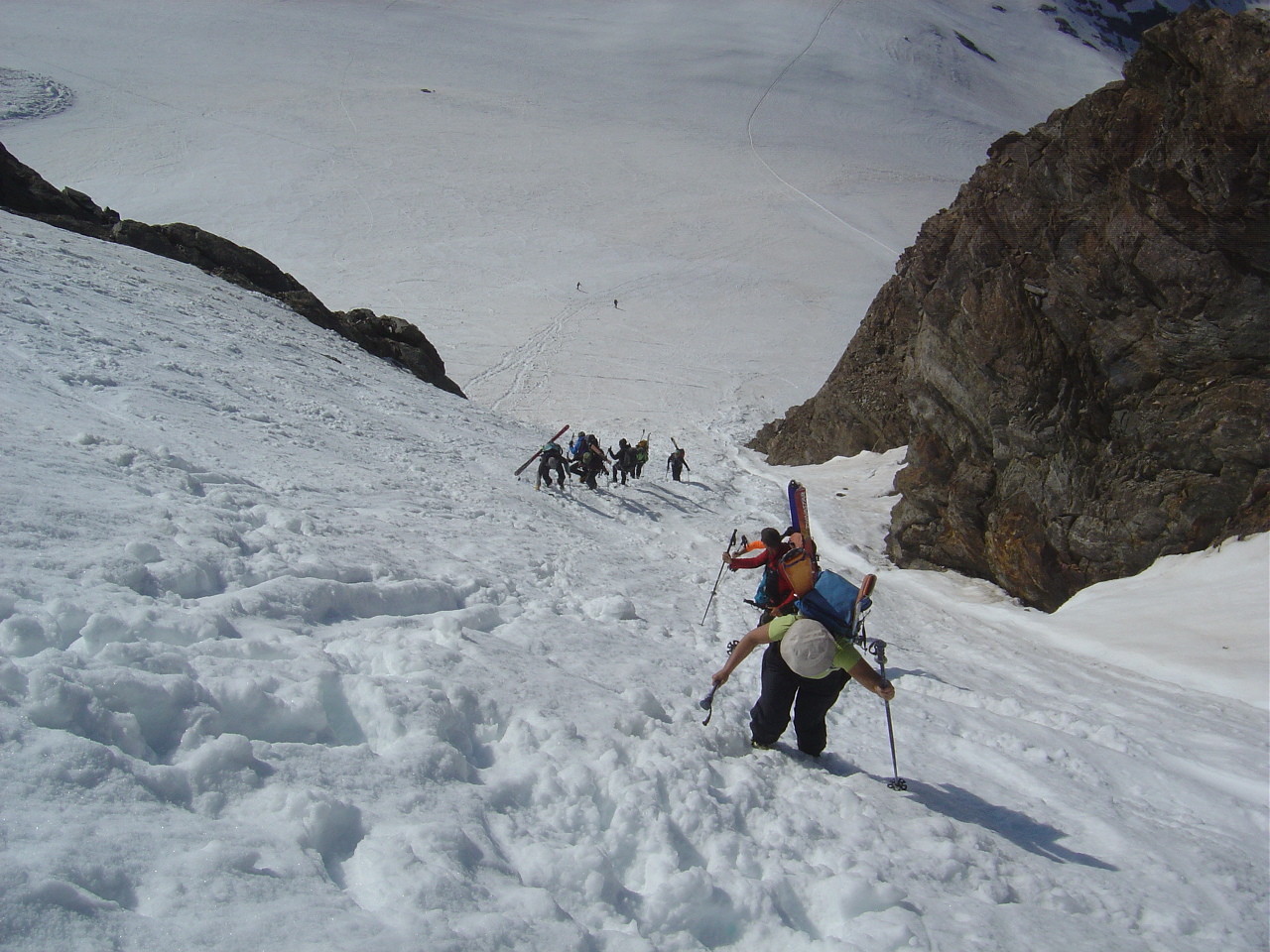Bonnes marches pour le couloir donnant accès au glacier del Lis