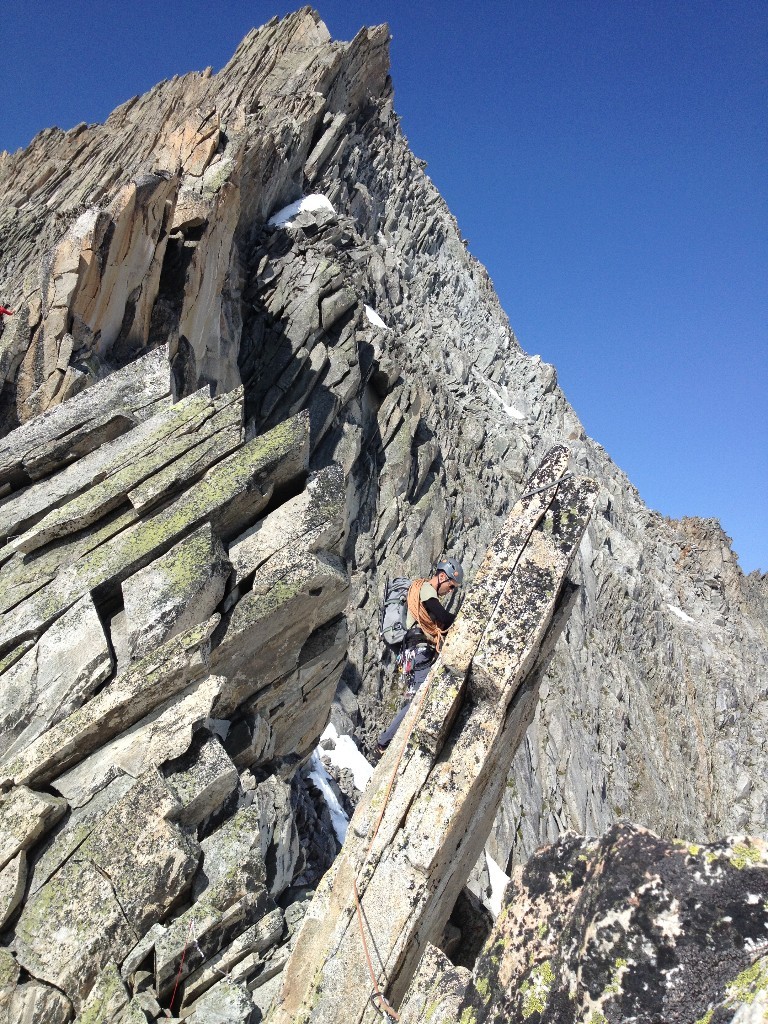 Claude dans le Spitz avant la brèche