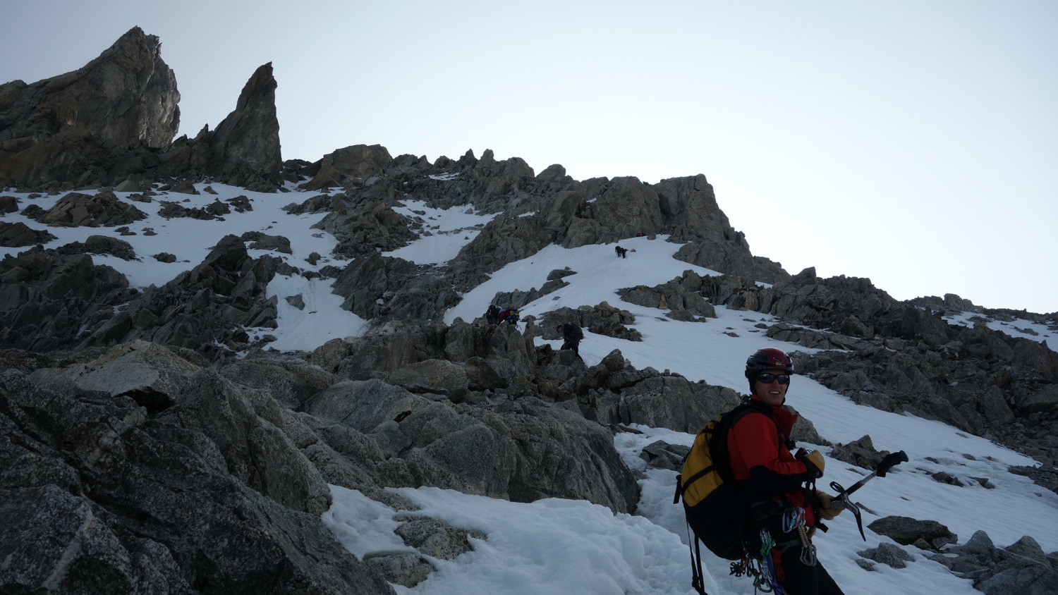 Fin du couloir avant l'accès à la montée au pied du Géant