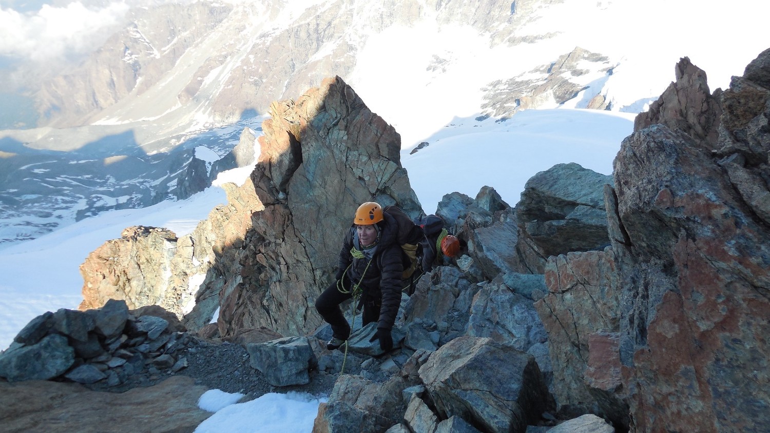 La montée, partie en roche