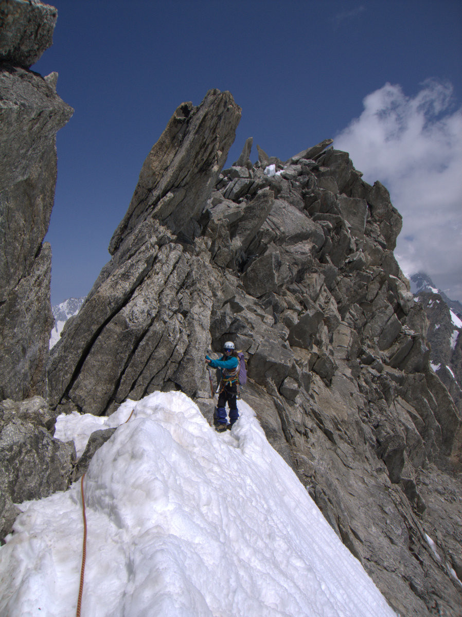 Continuing the traverse after the summit