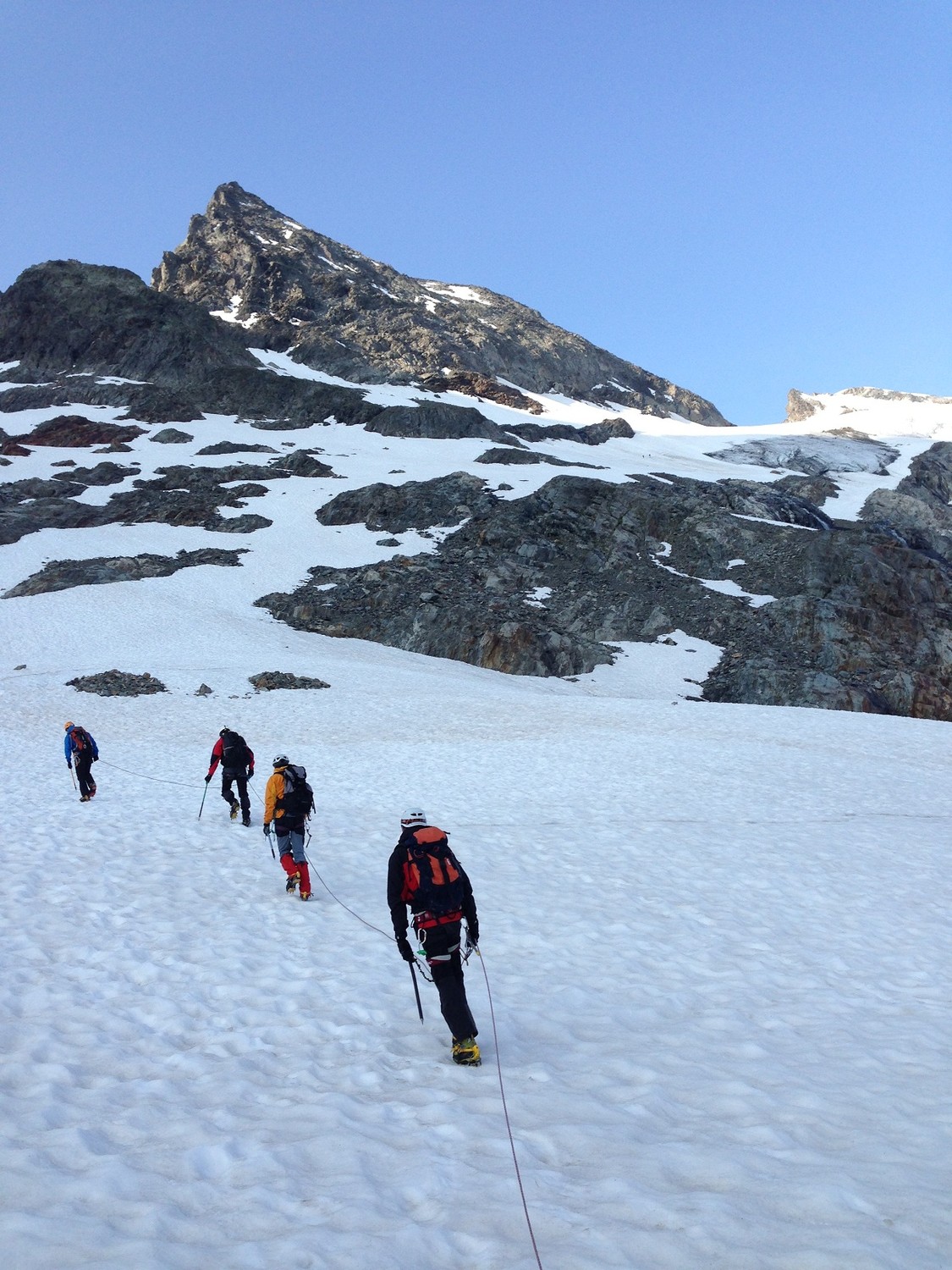 Mont Tondu: sur le glacier