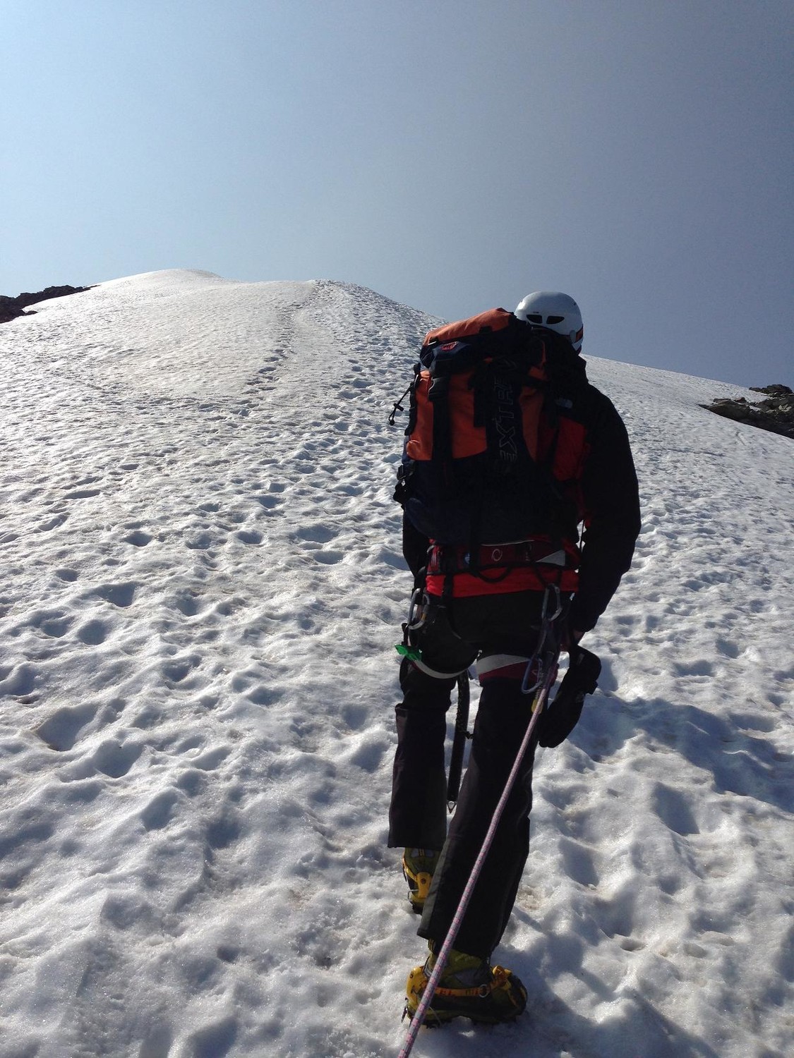 Mont Tondu: l'arrête finale de neige