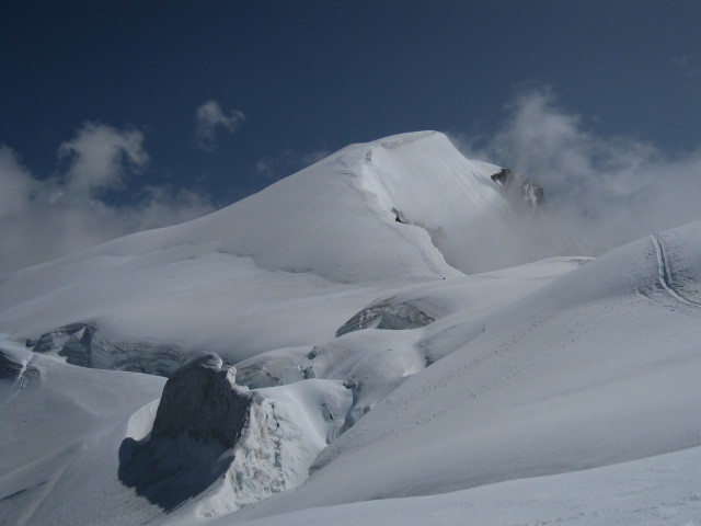La Weissmies con il tratto finale dell'ascensione.