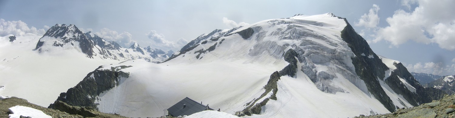 Bas de la trace de la VN du Pigne d'Arolla (visible au centre de l'image)
